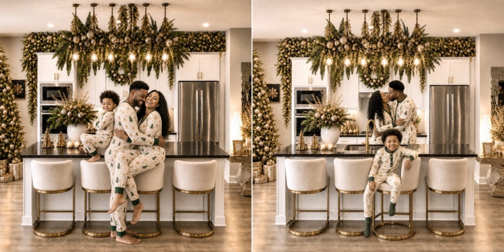 Christmas mini session in studio